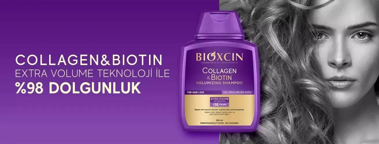 Bioxcin Biotin & Collagen Shampoo – شامپو بیوتین و کلاژن بیوکسین برای تقویت و افزایش حجم مو