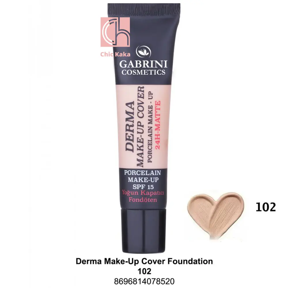 کرم پودر مات درما 24 ساعته کد 102 | پوشش بالا و بافت سبک مناسب پوست چرب و مختلط