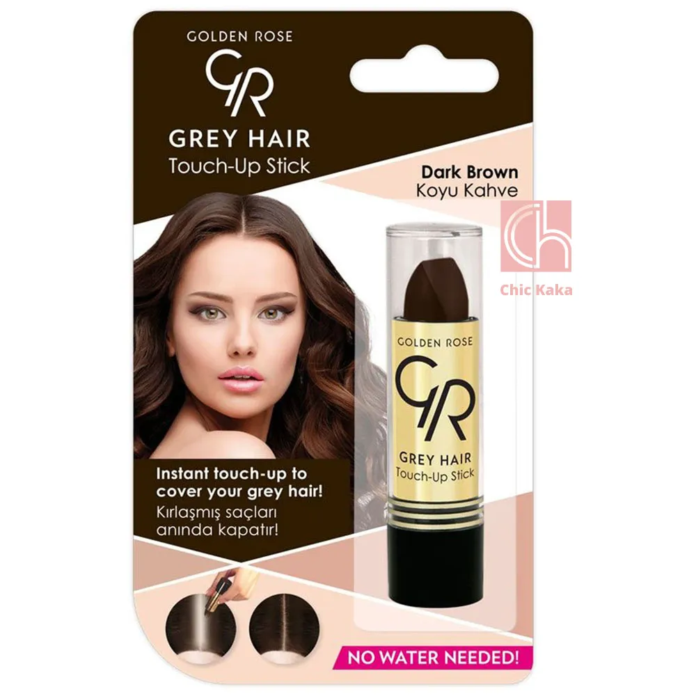 استیک پوشاننده موی سفید Touch-Up قهوه ای تیره 02 Dark Brown | رفع فوری سفیدی مو بدون رنگ کردن