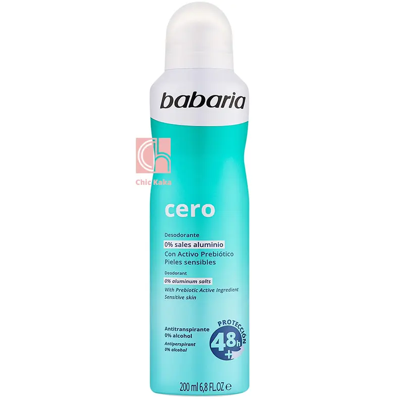 اسپری ضد تعریق زنانه باباریا Cero بدون آلومینیوم و نمک 200 میلی‌لیتر | Babaria Aluminum Free Deodorant Spray